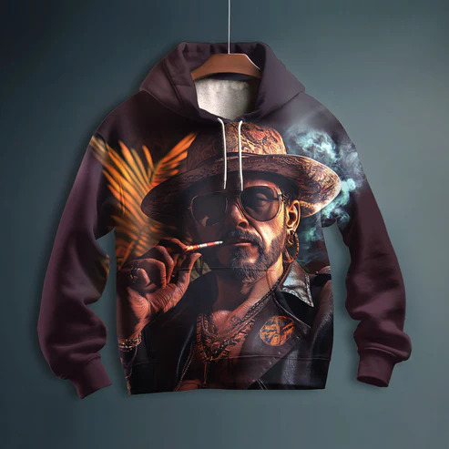 Western Cowboy Printed Hoodie