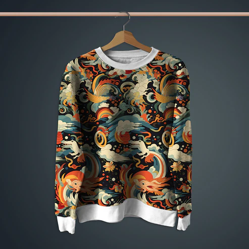 Auspicious Clouds Printed Sweatshirt