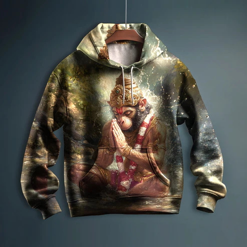 Indian Buddha Printed Hoodie