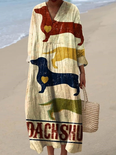 Dachshund Art Print Casual Dress