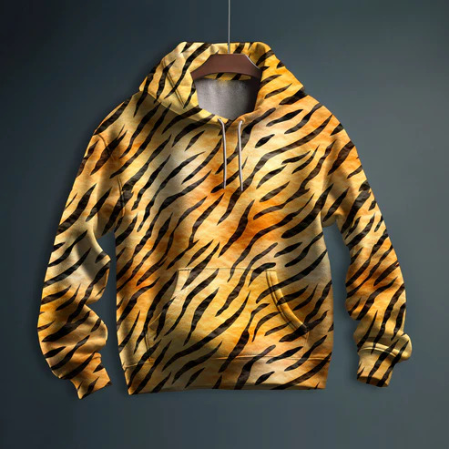 Fashionable Wild Tiger Printed Hoodie