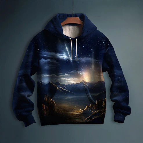 Valley Starry Sky Printed Hoodie