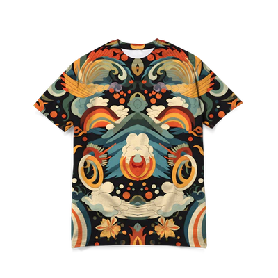 Auspicious clouds and auspicious beasts Printed Tee