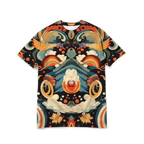 Auspicious clouds and auspicious beasts Printed Tee