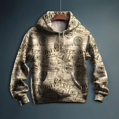 3D Old Newspaper Printed Hoodie