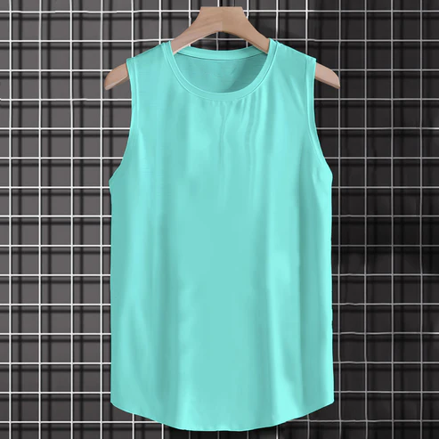 Pale Turquoise Solid Color Super-Soft Cotton Tank Top