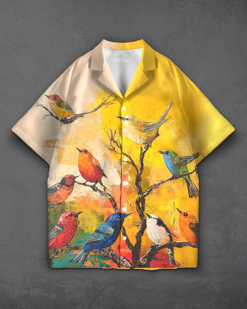 Avian Artwork Premium Cotton Shirt for Men