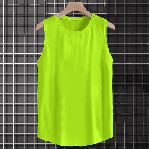 Fluorescent Green Solid Color Super-Soft Cotton Tank Top