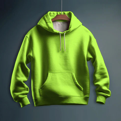 Fluorescent Green Solid Color 100% Premium Quality Cotton Hoodie