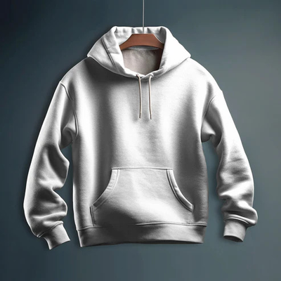 White Solid Color 100% Premium Quality Cotton Hoodie