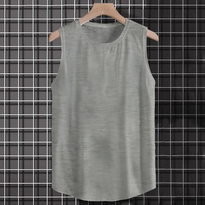 Melange Grey Solid Color Super-Soft Cotton Tank Top