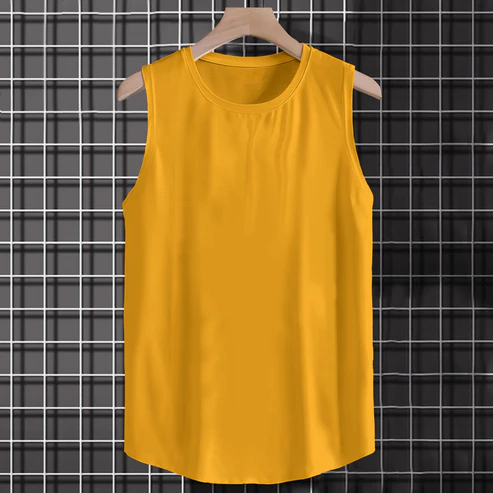 Yellow Solid Color Super-Soft Cotton Tank Top