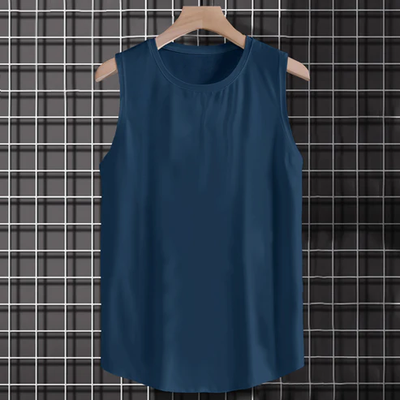 Blue Solid Color Super-Soft Cotton Tank Top