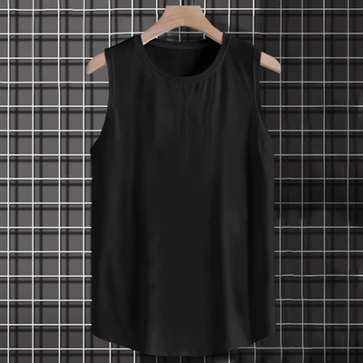 Black Solid Color Super-Soft Cotton Tank Top