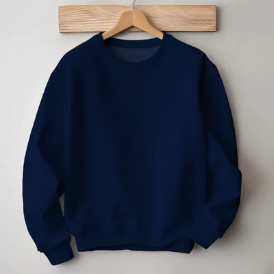 Navy Blue Solid Color 100% Premium Quality Cotton Sweatshirt