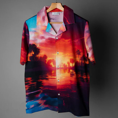 Seaside sunset Premium Cotton Shirt for Men