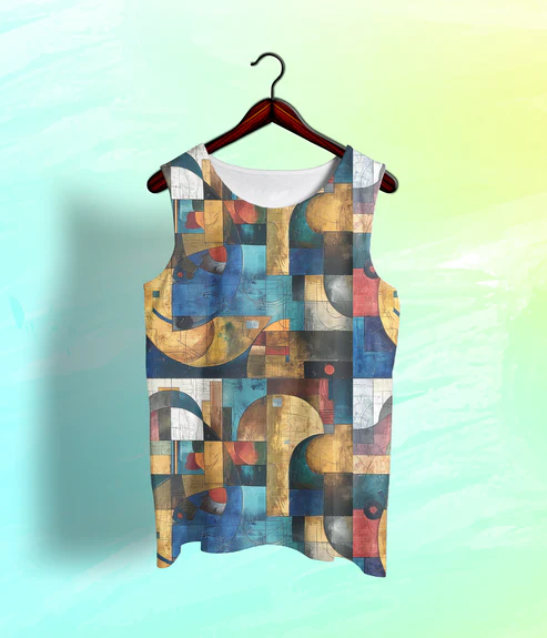 Stitching Geometry Printed Tank Top