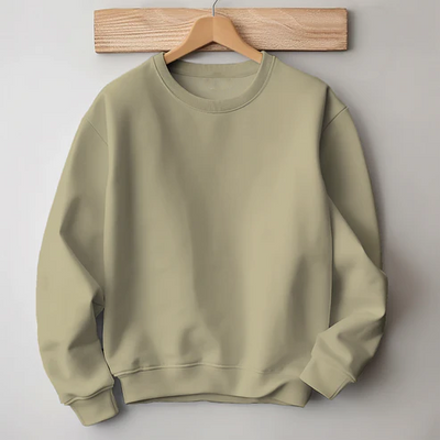 Beige Solid Color 100% Premium Quality Cotton Sweatshirt