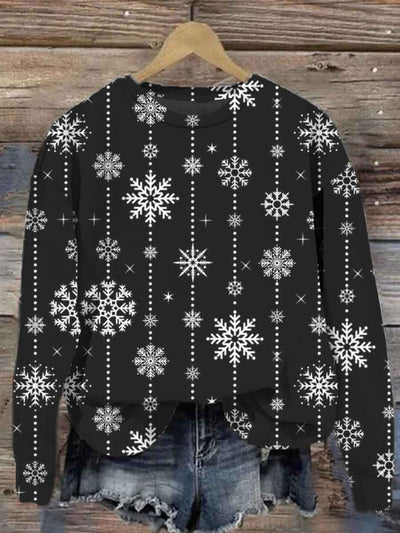 Unisex Christmas Snowflake Print Casual Sweatshirt