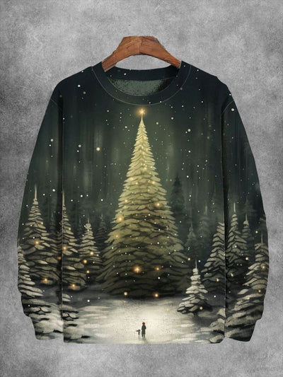 Unisex Christmas Tree Print Long Sleeve Sweatshirt