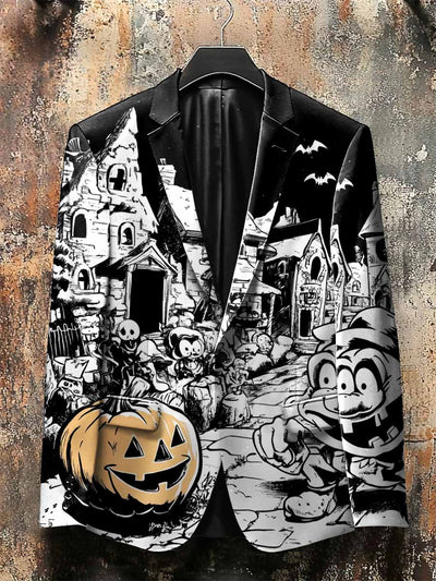 Dark Style Halloween Street Print Gothic Jacket