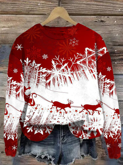 Christmas printed round neck casual and fashionable loose long sleeved sweatshirt