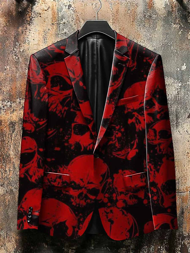 Dark Style Blood Skull Print Gothic Jacket