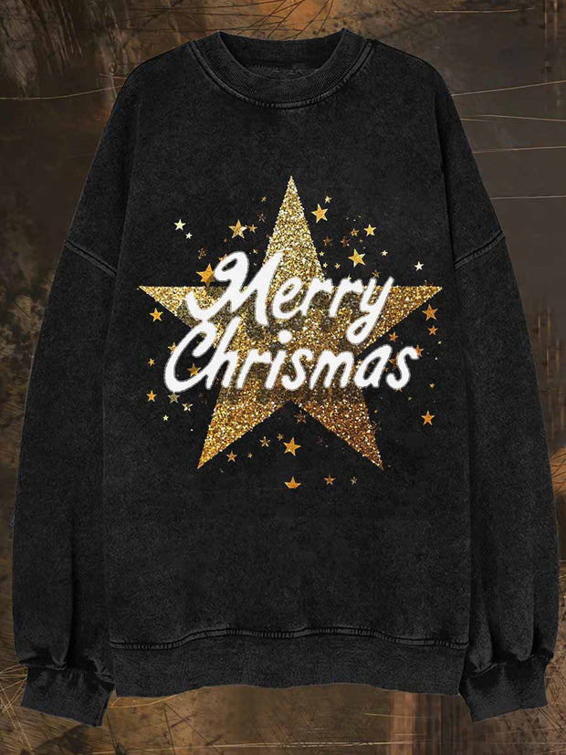 Unisex Christmes Star Print Halloween Crew Neck Casual Sweatshirt