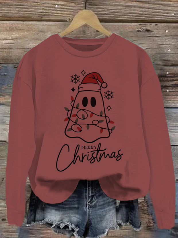 Christmas printed round neck casual and fashionable loose long sleeved sweatshirt