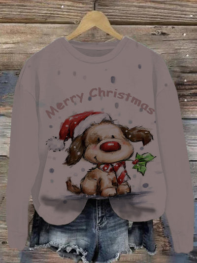 Christmas printed round neck casual and fashionable loose long sleeved sweatshirt