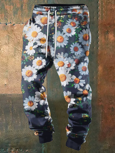 Men's Daisy Floral Print Sweatpants