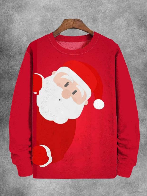 Unisex Santa Claus Print Long Sleeve Sweatshirt