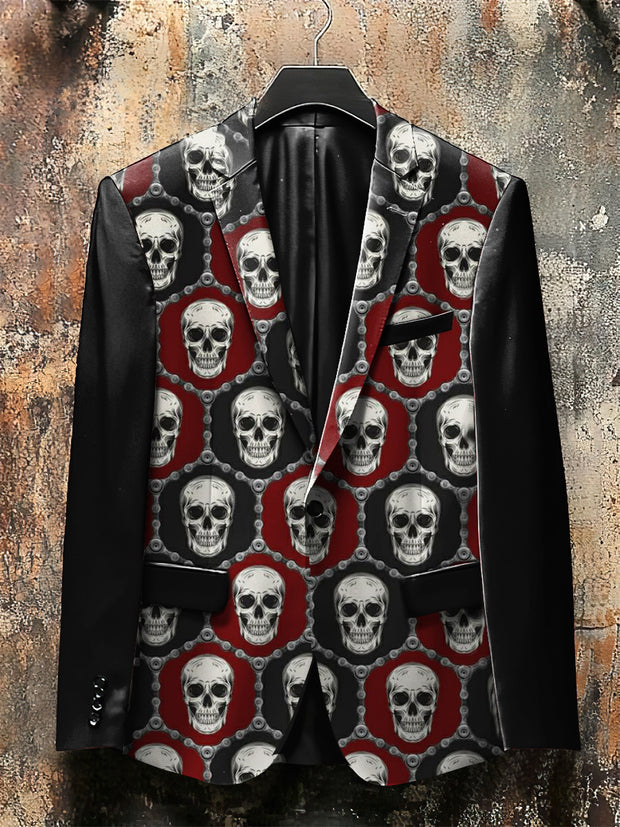 Dark Style Mechanical Skeleton Print Gothic Jacket