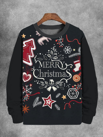 Unisex Christmas Decorations Print Long Sleeve Sweatshirt