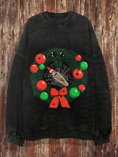 Unisex Mysterious Christmas Print Crew Neck Casual Sweatshirt