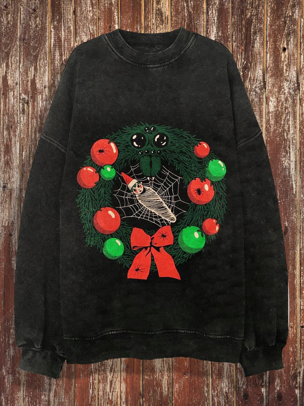 Unisex Mysterious Christmas Print Crew Neck Casual Sweatshirt