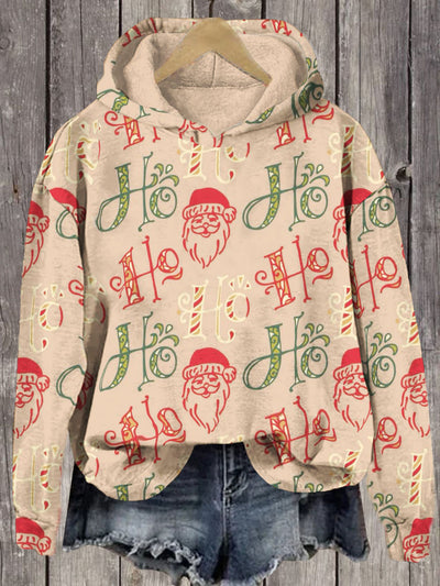 Unisex Santa Claus Avatar Print Long Sleeve Hoodie