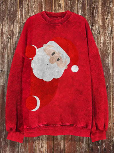 Unisex Santa Claus Art Print Crew Neck Casual Sweatshirt