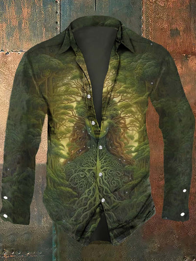 Men's Dryad Printed Casual Long Sleeve Shirt