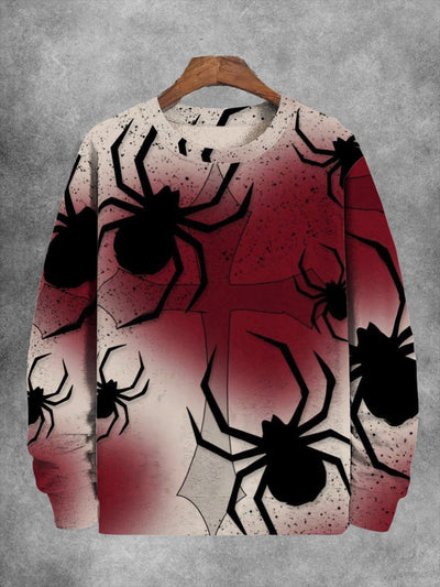 Unisex Spider Print Long Sleeve Sweatshirt