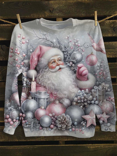 Unisex Christmas Santa Claus Print Casual Sweatshirt