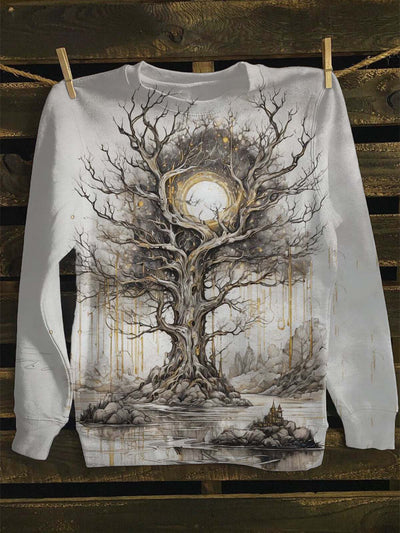 Unisex Tree of Life Printed Casual Sweatshirt