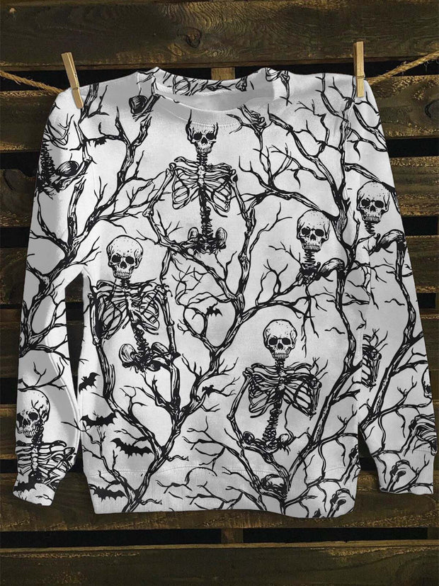 Unisex Skull Print Casual Sweatshirt