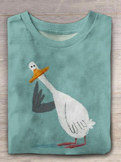 Unisex Lovely Duck Vintage Fashion Loose Short Sleeve T-Shirt