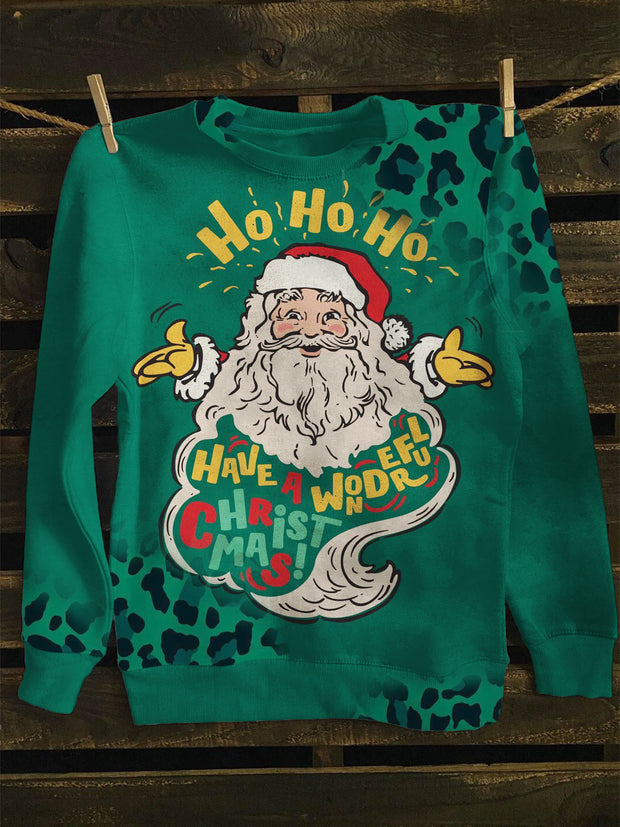 Unisex Santa Claus Print Long Sleeve Sweatshirt