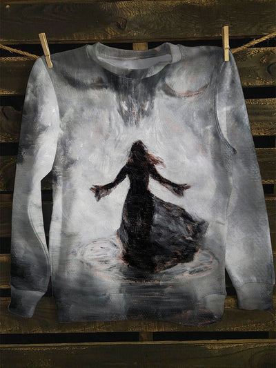 Unisex Back View Art Print Long Sleeve Sweatshirt