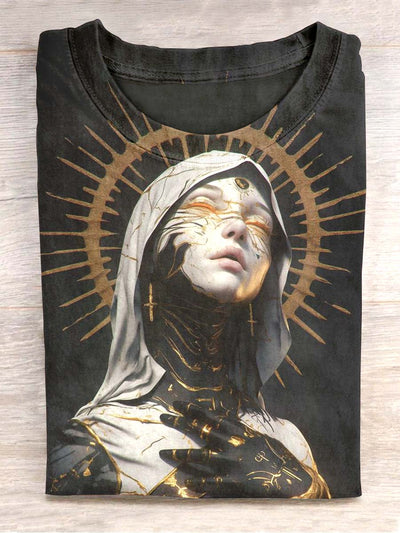 Unisex Mechanical Madonna Printed Casual T-shirt