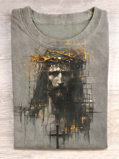 Unisex Jesus Print Casual T-Shirt