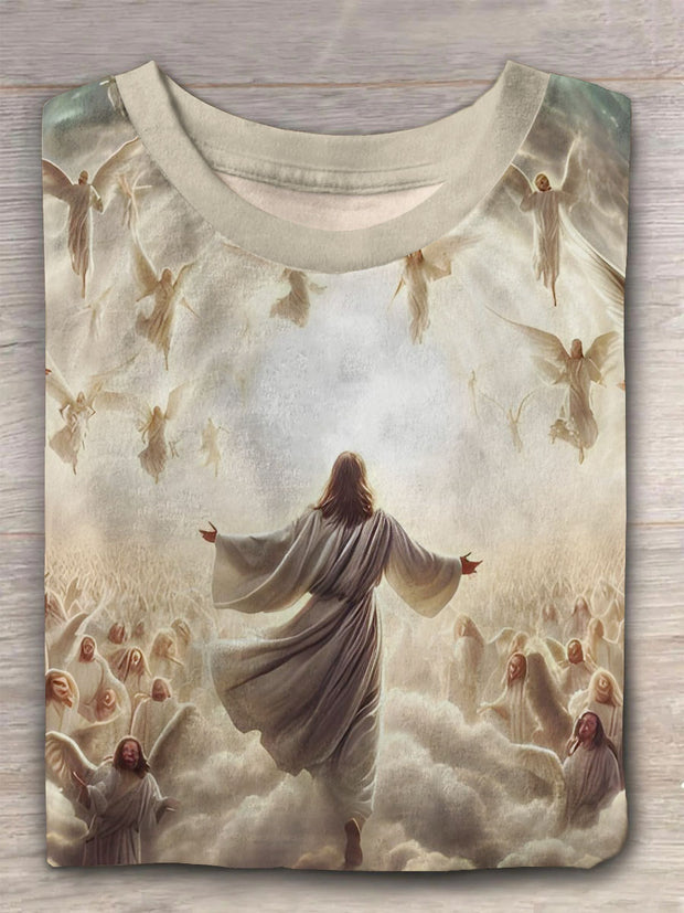 Unisex Jesus Vintage Fashion Loose Short Sleeve T-Shirt