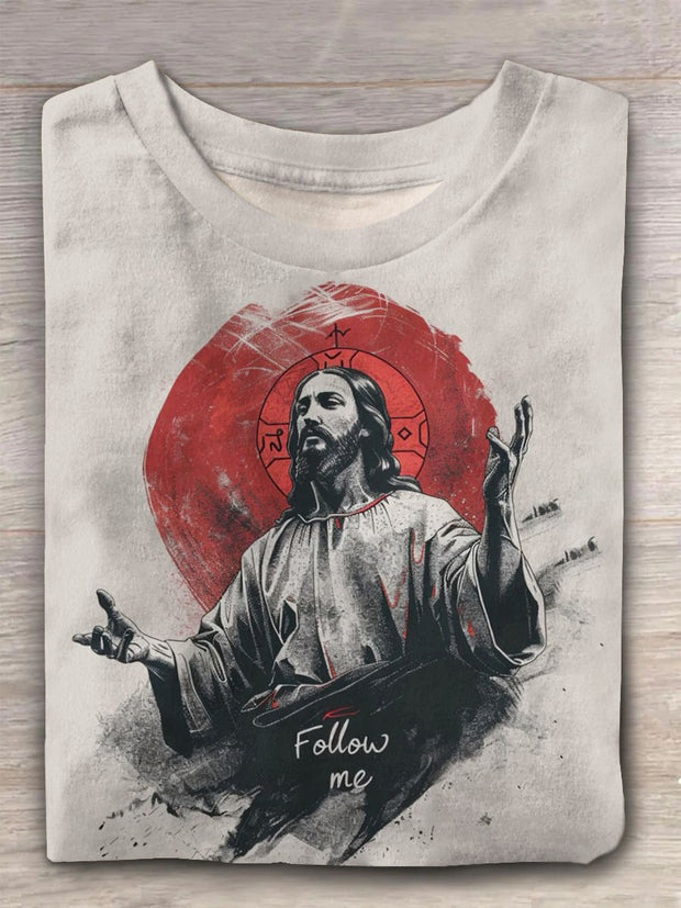 Unisex Jesus Vintage Fashion Loose Short Sleeve T-Shirt